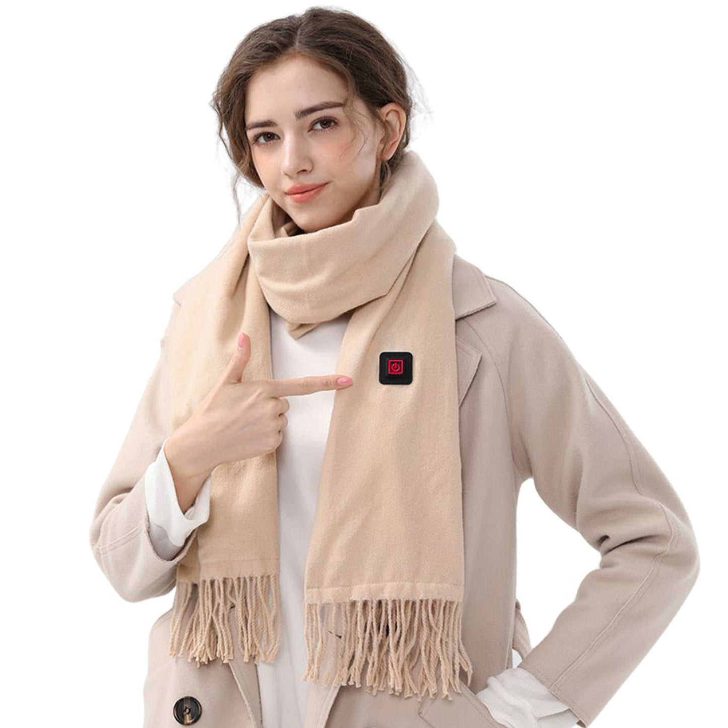 1Pc Electric Heated Winter Scarf USB Heating Neck Wrap Unisex Heated Neck Shawl Soft Warm Scarves 3 Heating Modes For Outdoor Cycling Skiing Skating